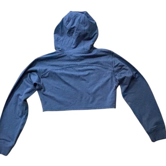 Lululemon All Yours Cropped Sweatshirt Hoodie Ink Blue Size 4 Crispy Pull Tag - Picture 3 of 9